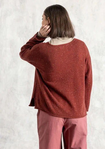 Nepströja i lammullsmix - röd curry/melange