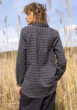 Vävd skjorta "Wavy" i ekologisk bomull - svart