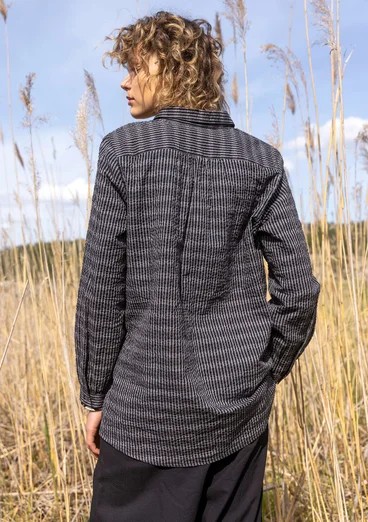 Vävd skjorta "Wavy" i ekologisk bomull - svart