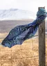 Mönstrad sjal "Glänta" i kashmir (kleinblå En storlek)
