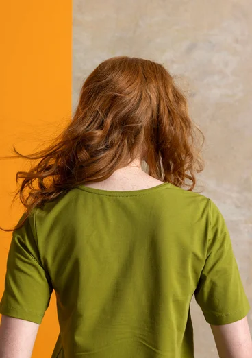 Trikåtop ”Theia” i ekologisk bomull/elastan - grönpeppar