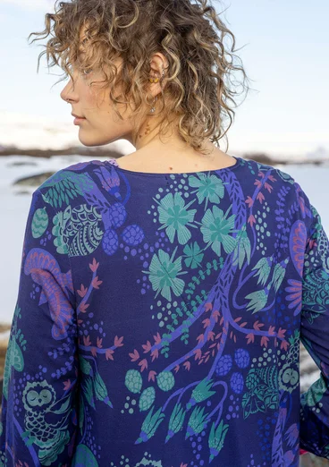 Trikåklänning "Yura" i ekologisk lyocell/elastan - midnattsblå