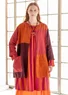 Artistblus "Azores" i lin (aubergine/multi XXL)