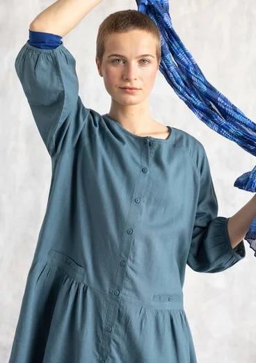 Vävd artistblus "Rut" i viskos/lin - veronagrön