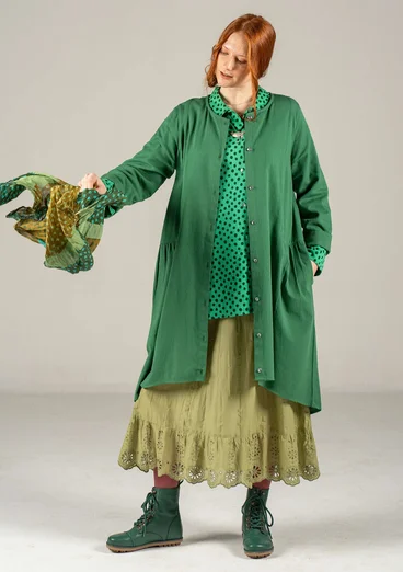 Vävd klänning "Olivia" i ekologisk bomull - grönt havsglas