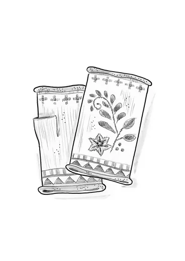 Torgvante "Louise" i ullmix - aubergine