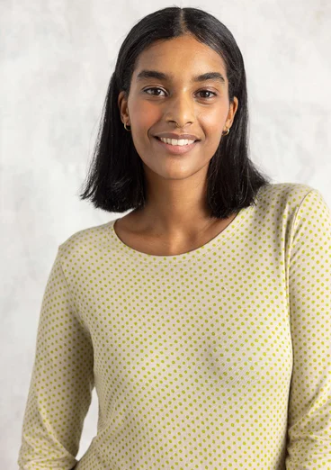 Trikåtop "Tina" i lyocell/elastan - natur/mönstrad