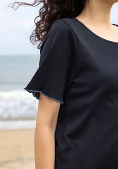 Top "Drop" i ekologisk bomull - svart