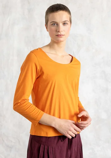 Trikåtop i ekologisk bomull - physalis