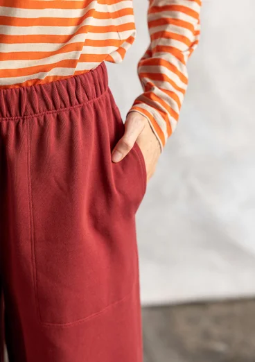 Trikåbyxa i ekologisk bomull - rooibos