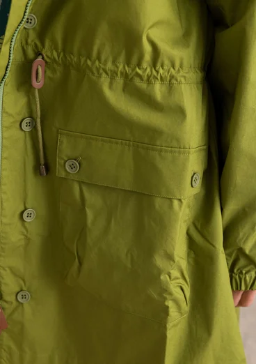 Vävd parkas ”Vendela” i ekologisk bomull - grönpeppar