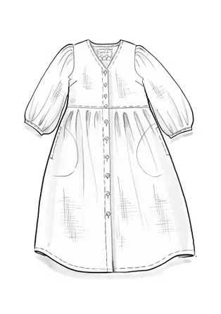 Vävd klänning i lin - koriander