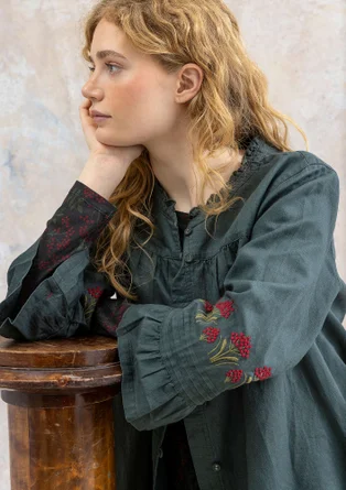 Vävd tunika "Kiruna" i ekologisk bomull/lin - agave