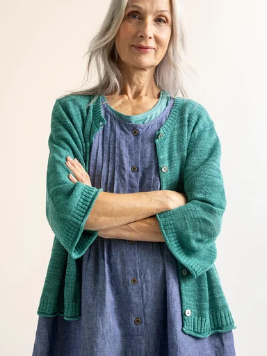 Cardigan in linen/organic cotton