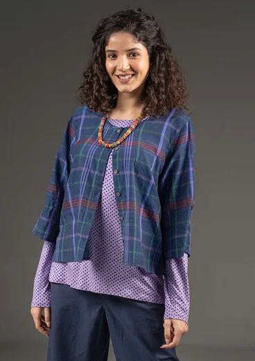 Vävd blus "Kate" i ekologisk bomull - bläck