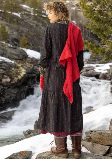 Vävd klänning "Glimra" i ekologisk bomull - svart