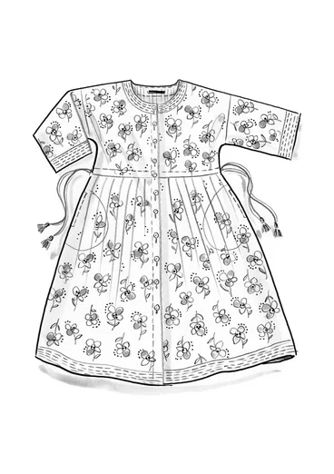 Vävd klänning "Andes" i ekologisk bomull - mullbär