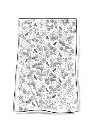 Gardin "Galapagos" i ekologisk bomull - dovgrön