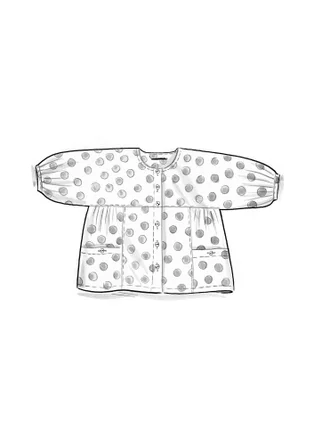 Vävd blus ”Tindra” i ekologisk bomull - svart/mönstrad