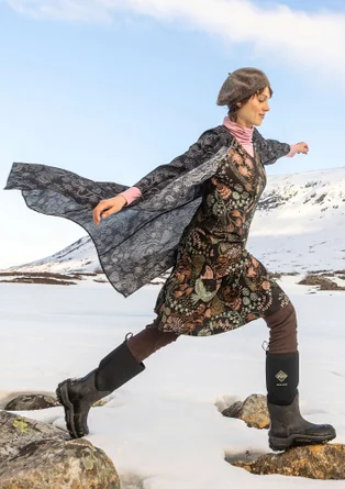 Vävd klänning "Denali" i ekologisk bomull - svart