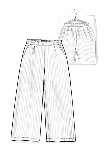 Vävd byxa "Willow" i ekologisk bomull - indigo