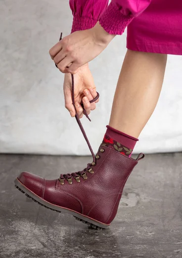 Känga i nappa - aubergine