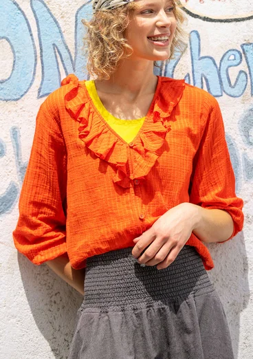 Vävd kort kjol "Ines" i ekologisk bomull - grafit