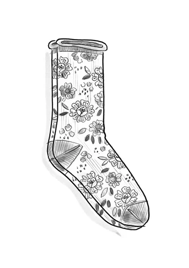 Frottésocka "Nome"  i ull/elastan - mörk jaspis