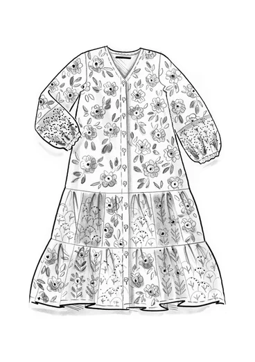 Vävd klänning "Sona" i ekologisk bomull - klarröd