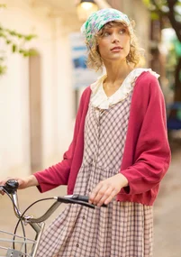 Kofta "Pauline" i ekologisk/återvunnen bomull - fikon