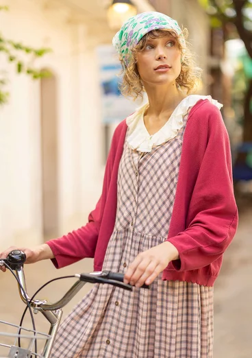 Kofta "Pauline" i ekologisk/återvunnen bomull - fikon