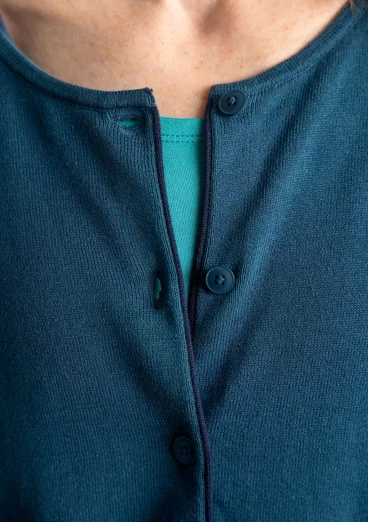 Kofta i ekologisk/återvunnen bomull - mörk petrol