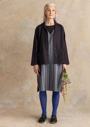 Vävd jacka ”Esme” i bomull/lin - svart