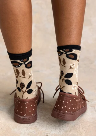 Tygsko ”Bianca” i ekologisk bomull - kastanj/fjäder