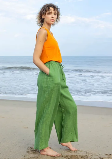 Vävd byxa i lin - koriander