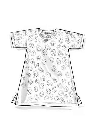 Trikåtunika ”Himla” i ekologisk bomull - svart/mönstrad