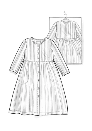 Vävd klänning "Ketchi" i ull/bomull - granatäpple