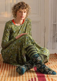 Frottésocka "Nome" i ull/elastan - mörk jaspis