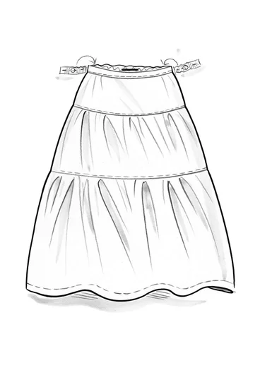 Vävd kjol "Rut" i viskos/lin - svart