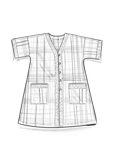 Vävd klänning "Indra" i ekologisk bomull - mörk pion