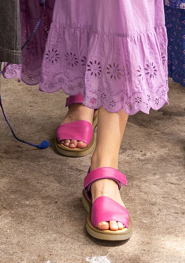 Sandal i läder - hibiskus