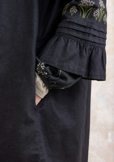 Vävd tunika "Kiruna" i ekologisk bomull/lin - svart