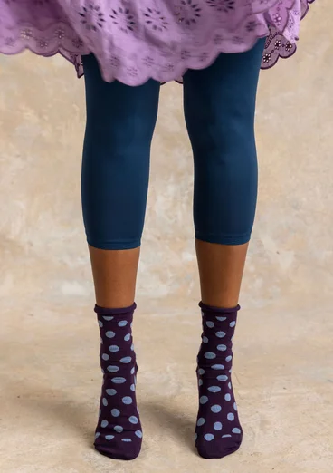 Enfärgade leggings i återvunnen polyamid - stillahavsblå