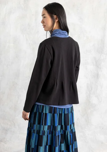 Trikåkofta i ekologisk bomull - svart