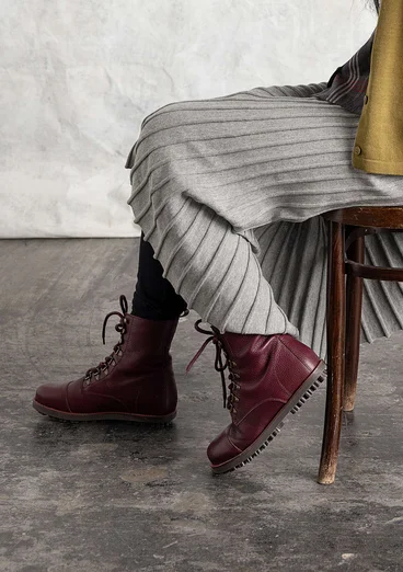 Känga i nappa - aubergine