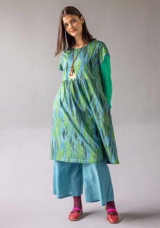 Trikåklänning "Cherie" i ekologisk bomull - indigofera