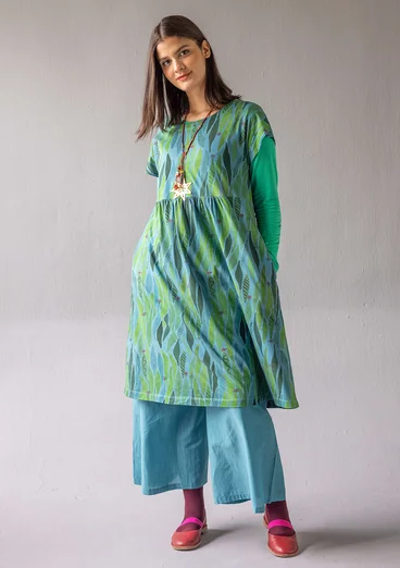 Trikåklänning "Cherie" i ekologisk bomull - indigofera