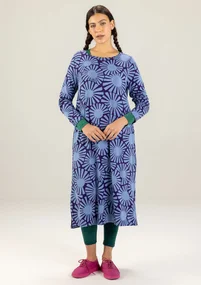 Mönstrad trikåklänning "Taiyoko" i lyocell/elastan - natthimmel