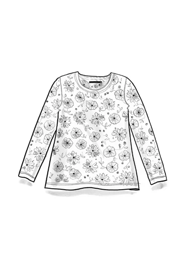 Blommig topp "Cress" i lyocell/elastan - mörk indigo