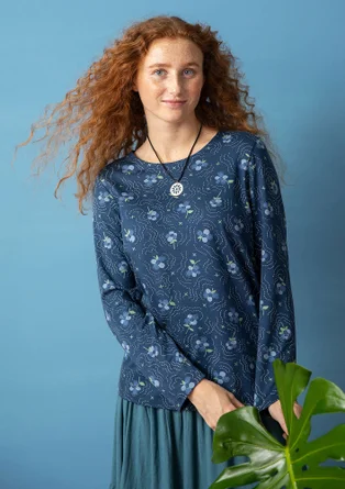 Top " Amandine" i ekologisk bomull/modal - indigo